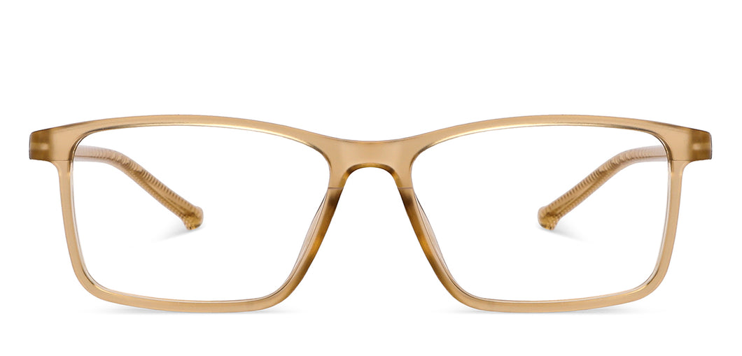 Brown Rectangle Full Rim Unisex Eyeglasses by Lenskart Blu-150067