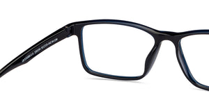 Black Rectangle Full Rim Unisex Eyeglasses by Lenskart Blu-150154