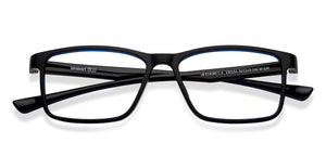 Black Rectangle Full Rim Unisex Eyeglasses by Lenskart Blu-150154