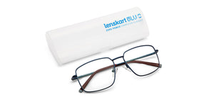 Blue Rectangle Full Rim Unisex Eyeglasses by Lenskart Blu-151160