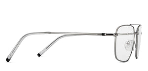 Silver Rectangle Full Rim Unisex Eyeglasses by Lenskart Blu-151168