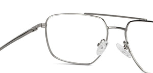 Silver Rectangle Full Rim Unisex Eyeglasses by Lenskart Blu-151168