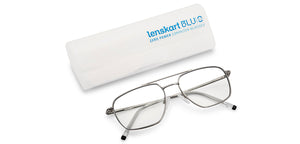 Silver Rectangle Full Rim Unisex Eyeglasses by Lenskart Blu-151168