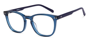 Blue Wayfarer Full Rim Unisex Eyeglasses by Lenskart Hustlr-217208