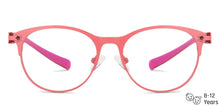 Load image into Gallery viewer, Pink Cat Eye Full Rim Kid Eyeglasses by Lenskart Junior Computer Glasses-142663