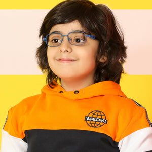 Blue Rectangle Full Rim  Kid Eyeglasses by Lenskart Junior-142694