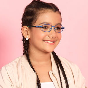Blue Rectangle Full Rim  Kid Eyeglasses by Lenskart Junior-142694