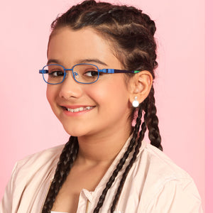 Blue Rectangle Full Rim  Kid Eyeglasses by Lenskart Junior-142694