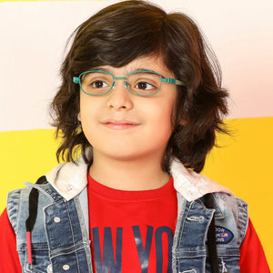 Green Rectangle Full Rim  Kid Eyeglasses by Lenskart Junior-142695