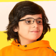 Load image into Gallery viewer, Black Rectangle Full Rim  Kid Eyeglasses by Lenskart Junior-142696