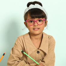 Load image into Gallery viewer, Pink Cat Eye Full Rim Kids Eyeglasses by Lenskart Junior-143114
