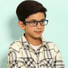 Load image into Gallery viewer, Blue Rectangle Full Rim Kid Eyeglasses by Lenskart Junior-143499