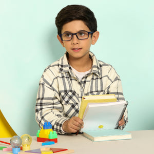 Blue Rectangle Full Rim Kid Eyeglasses by Lenskart Junior-143499