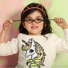 Load image into Gallery viewer, Black Oval Full Rim  Kid Eyeglasses by Lenskart Junior-144087