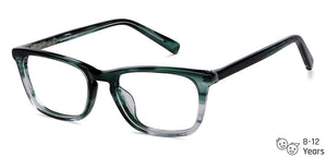 Green Rectangle Full Rim Kid Eyeglasses by Lenskart Junior-146603