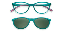 Load image into Gallery viewer, Green Cat Eye Full Rim  Kid Eyeglasses by Lenskart Junior-147228