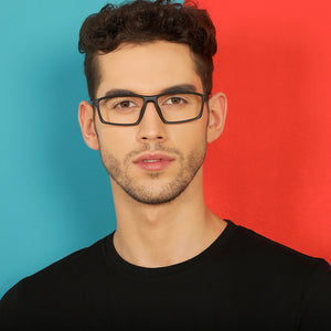 Black Rectangle Full Rim Extra Wide Unisex Eyeglasses by Lenskart Air Online-136737