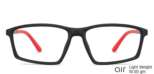 Black Rectangle Full Rim Extra Wide Unisex Eyeglasses by Lenskart Air Online-136737
