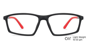 Black Rectangle Full Rim Extra Wide Unisex Eyeglasses by Lenskart Air Online-136737