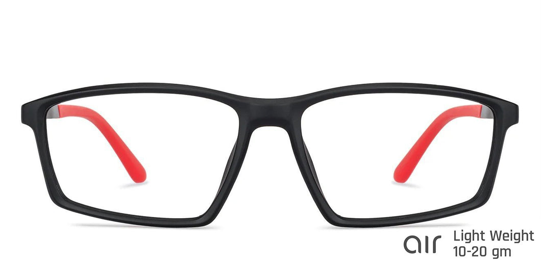 Black Rectangle Full Rim Extra Wide Unisex Eyeglasses by Lenskart Air Online-136737