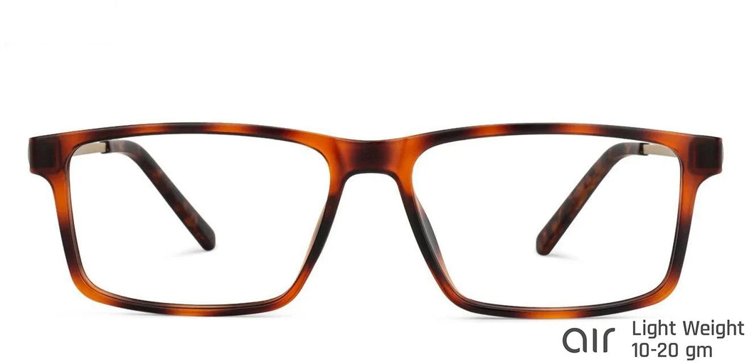Brown Rectangle Full Rim Unisex Eyeglasses by Lenskart Air Computer Glasses-142869