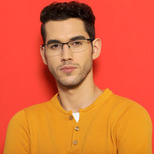 Load image into Gallery viewer, Black Rectangle Half Rim Unisex Eyeglasses by Lenskart Air Online-136779