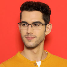 Load image into Gallery viewer, Black Rectangle Half Rim Unisex Eyeglasses by Lenskart Air Online-136779