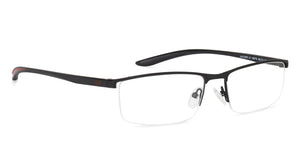 Black Rectangle Half Rim Unisex Eyeglasses by Lenskart Air Online-136779