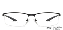 Load image into Gallery viewer, Black Rectangle Half Rim Unisex Eyeglasses by Lenskart Air Online-136779
