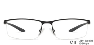 Black Rectangle Half Rim Unisex Eyeglasses by Lenskart Air Online-136779