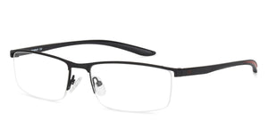 Black Rectangle Half Rim Unisex Eyeglasses by Lenskart Air Online-136779