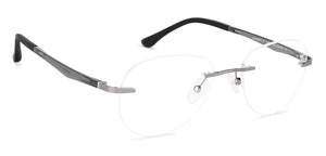 Grey Aviator Rimless Unisex Eyeglasses by Lenskart Air Online-136787