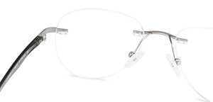 Grey Aviator Rimless Unisex Eyeglasses by Lenskart Air Online-136787
