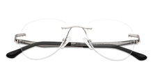Load image into Gallery viewer, Grey Aviator Rimless Unisex Eyeglasses by Lenskart Air Online-136787