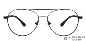 Black Aviator Full Rim Unisex Eyeglasses by Lenskart Air Online-136792