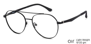 Black Aviator Full Rim Unisex Eyeglasses by Lenskart Air Online-136792