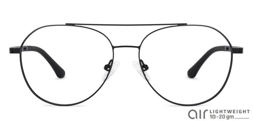 Black Aviator Full Rim Unisex Eyeglasses by Lenskart Air Online-136794
