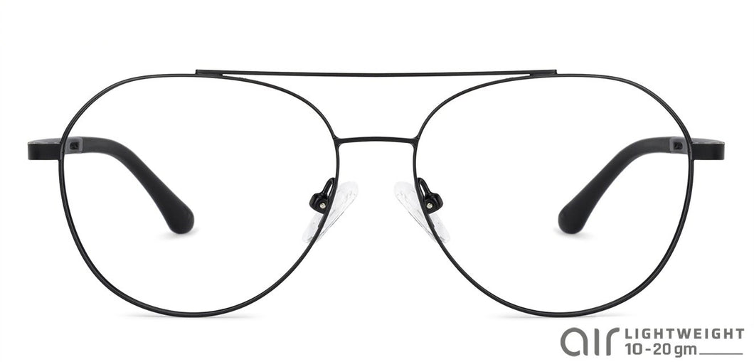 Black Aviator Full Rim Unisex Eyeglasses by Lenskart Air Online-136794