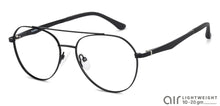 Load image into Gallery viewer, Black Aviator Full Rim Unisex Eyeglasses by Lenskart Air Online-136794