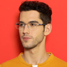 Load image into Gallery viewer, Grey Rectangle Half Rim Wide Unisex Eyeglasses by Lenskart Air Online-136808