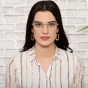 Grey Rectangle Half Rim Wide Unisex Eyeglasses by Lenskart Air Online-136808