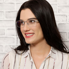 Load image into Gallery viewer, Grey Rectangle Half Rim Wide Unisex Eyeglasses by Lenskart Air Online-136808