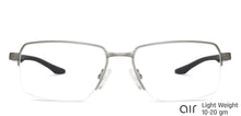 Load image into Gallery viewer, Grey Rectangle Half Rim Wide Unisex Eyeglasses by Lenskart Air Online-136808