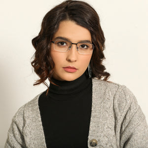 Black Rectangle Half Rim Unisex Eyeglasses by Lenskart Air Computer Glasses-147969