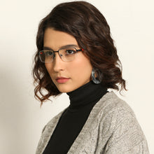 Load image into Gallery viewer, Black Rectangle Half Rim Unisex Eyeglasses by Lenskart Air Computer Glasses-147969