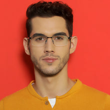 Load image into Gallery viewer, Black Rectangle Half Rim Unisex Eyeglasses by Lenskart Air Computer Glasses-147969