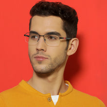 Load image into Gallery viewer, Black Rectangle Half Rim Unisex Eyeglasses by Lenskart Air Computer Glasses-147969