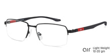 Load image into Gallery viewer, Black Rectangle Half Rim Wide Unisex Eyeglasses by Lenskart Air Online-136809