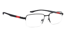 Load image into Gallery viewer, Black Rectangle Half Rim Wide Unisex Eyeglasses by Lenskart Air Online-136809
