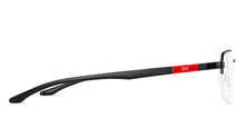 Load image into Gallery viewer, Black Rectangle Half Rim Wide Unisex Eyeglasses by Lenskart Air Online-136809